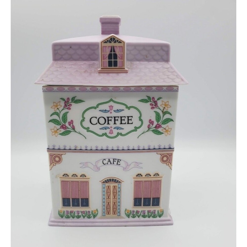 Vintage 1990 Lenox Spice Village Coffee Cafe Canister Fine Porcelain